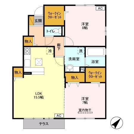 ヴィラージュ学園　A（101） 間取り図画像
