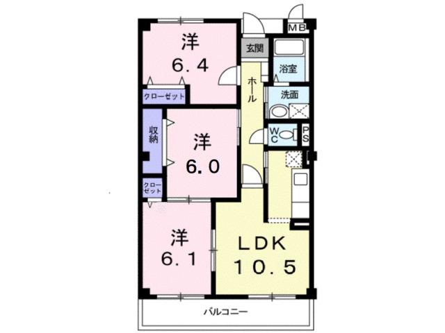 ラ・フォーレ春日（402） 間取り図画像