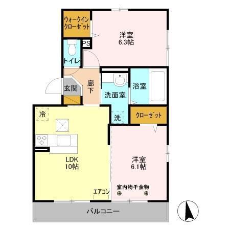 アルコ・イーリス　Ｂ（101） 間取り図画像