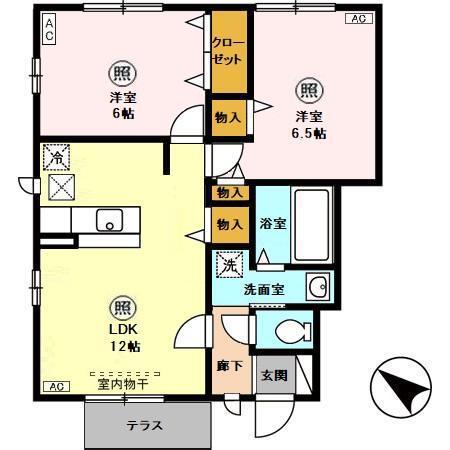 プランドール (川越)　Ｂ（101） 間取り図画像