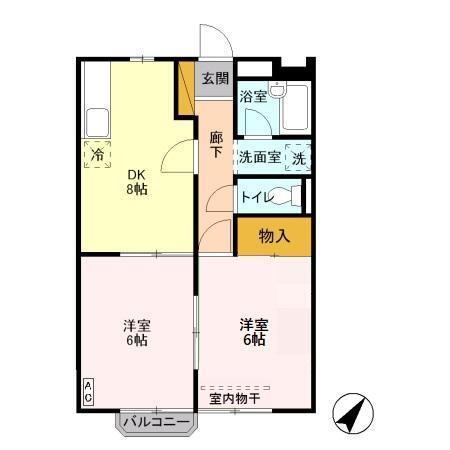 コスモプラザ　Ｃ（202） 間取り図画像
