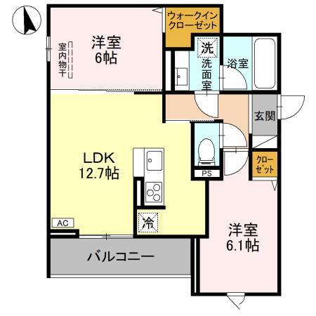 TORISIA新河岸（201） 間取り図画像