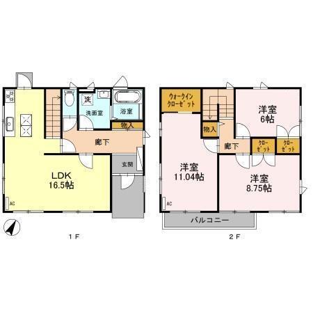 砂新田貸家（1） 間取り図画像