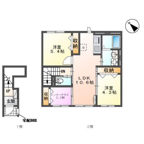 坂戸市大字石井　アパートⅢ期新築工事 間取り図画像