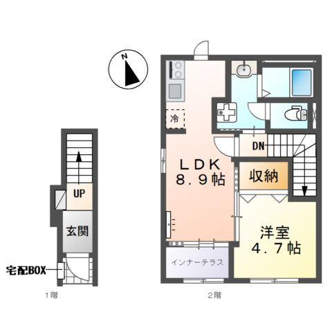 仮）川越市小ヶ谷アパート新築工事 間取り図画像