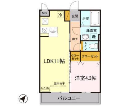グリシーヌ　Ａ（103） 間取り図画像