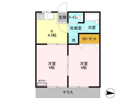 カーサナガカワ（101） 間取り図画像