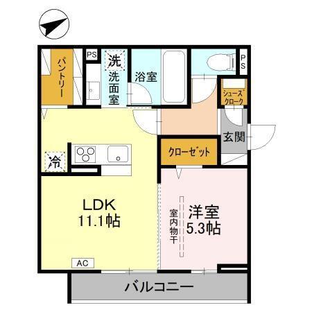 (仮称)D-Sereno豊岡5丁目　A棟（201） 間取り図画像