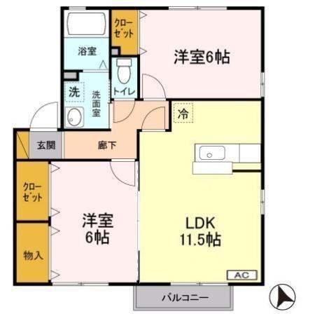 フォルトゥーナ　Ａ/Ｂ（A201） 間取り図画像