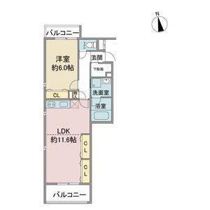 グランシャトゥ那古野（1B） 間取り図画像