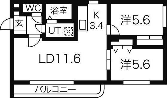 札幌市白石区中央三条マンション 間取り図画像