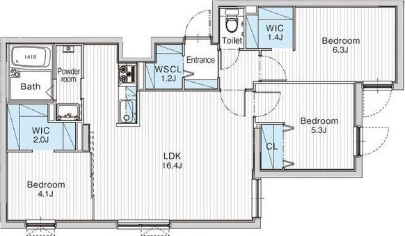 JANUS(ジェイナス)residences南平岸ステージ 間取り図画像