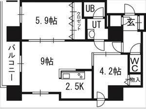 クレジデンス札幌・南4条 間取り図画像