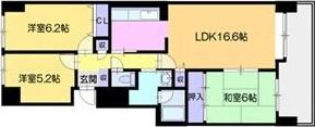 クリーンリバー北9条 間取り図画像