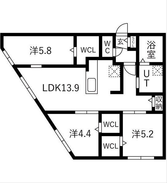 ラグランジュ円山 間取り図画像