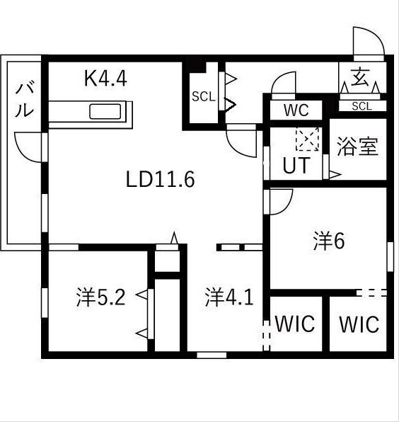 Ts COURT West13(読み:ティーエスコートウェスト13) 間取り図画像