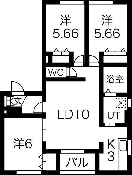 サンドリヨンA棟 間取り図画像