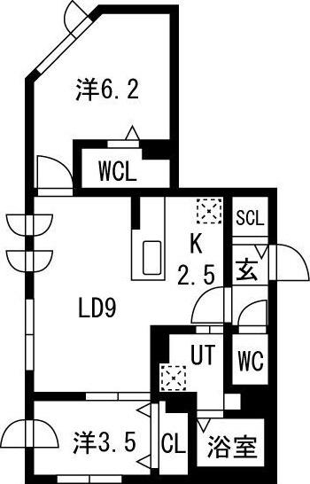 Blanc Jemis N25 間取り図画像