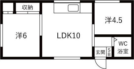 中山北都ハイツB 間取り図画像