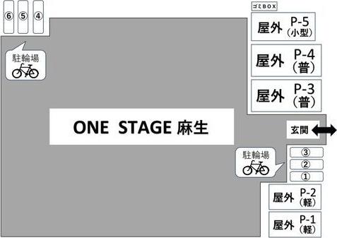 ONE STAGE麻生(ワンステージアサブ) 駐車場