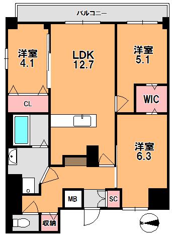 LA RIVIERE OKAMOTO Ⅱ 間取り図画像