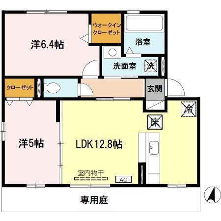リビングタウンくにみ　Ａ棟（102） 間取り図画像