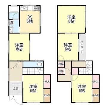 あやめ池戸建 間取り図画像