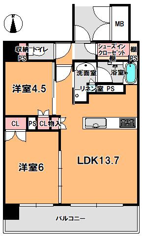 ブランズタワー御堂筋本町 間取り図画像