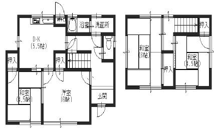 大和郡山市　矢田山町　４DK 間取り図画像