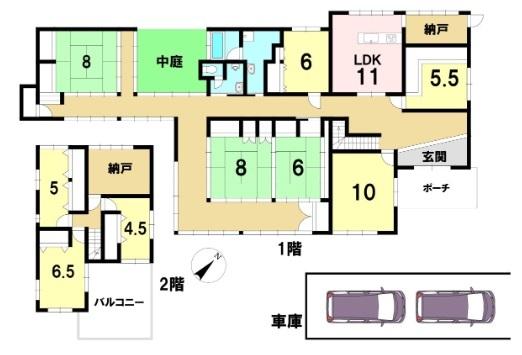 奈良市　学園南２丁目　９SLDK 間取り図画像