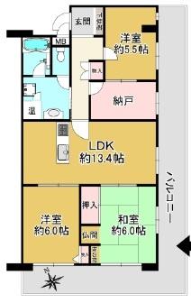 薬師寺アーバンライフ 間取り図画像