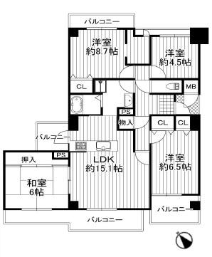 ローレルスクエア木津川台　第１期　１番館 間取り図画像