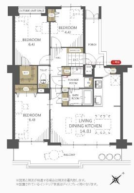 シャンティーあやめ池 間取り図画像