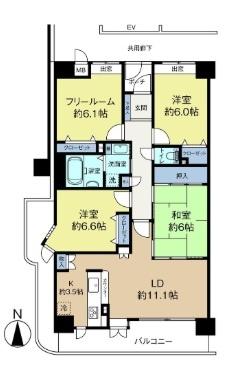 ネオハイツ富雄北　フォレストガーデン 間取り図画像