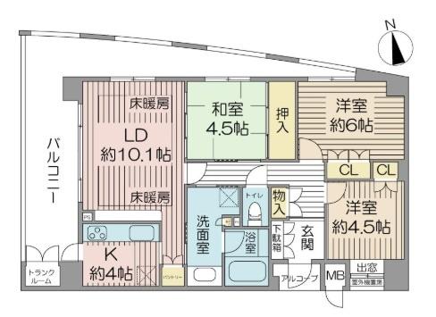 東生駒アーバンライフヒルステージ 間取り図画像