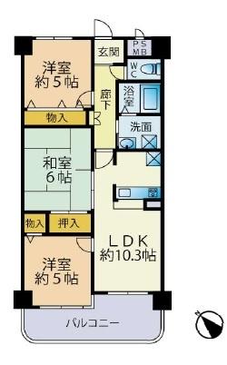 朝日プラザ高畑東 間取り図画像
