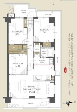 カルムあやめ池 間取り図画像