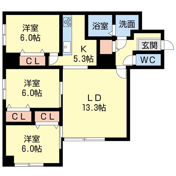 アーバンヴェール参号館（202） 間取り図画像