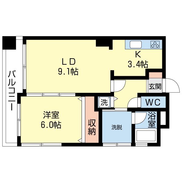 サンヴェール中央（202） 間取り図画像