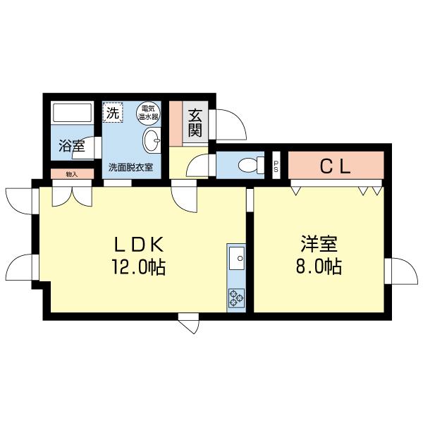 ベルシーヌ鷲別2（205） 間取り図画像