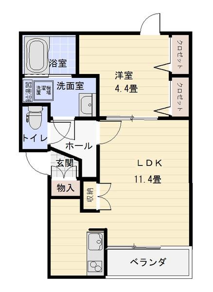 プチメゾン新生２（101） 間取り図画像