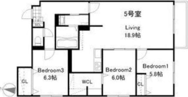 ＺＡＢＯ　ＨＩＬＬＳ　ＭＩＮＡＭＩ６ＪＯ（205） 間取り図画像