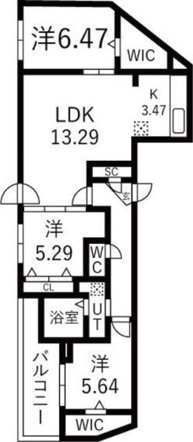 ＭＩＹＡＮＯＭＯＲＩ−ＣＩＴＹ.ＳＴＥＬＬＡ（301） 間取り図画像