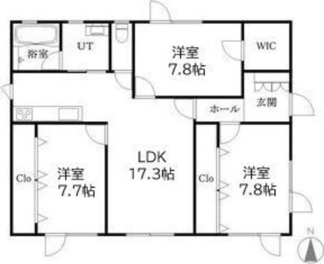 南３西２７貸家（2階） 間取り図画像