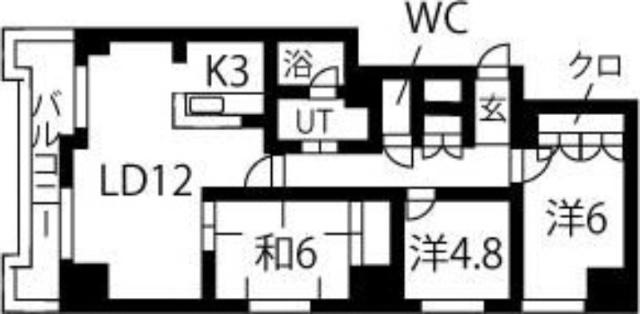ダイアパレス北円山第２（206） 間取り図画像