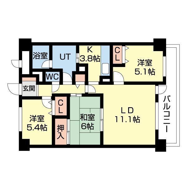 パークノヴァ北円山（304） 間取り図画像