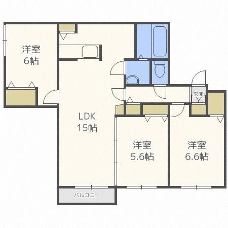 システムコート伏見（203） 間取り図画像