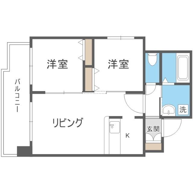 山鼻ハイム（203） 間取り図画像