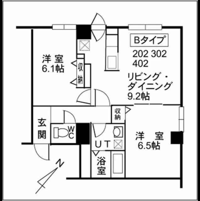 サイレンス八軒アネックス（302） 間取り図画像