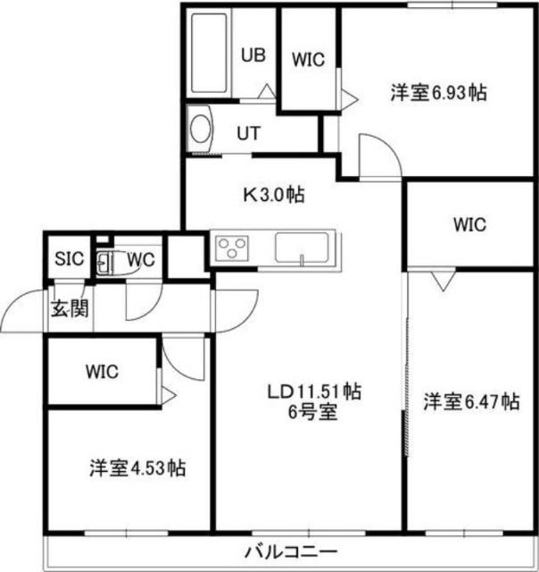 ＧＲＡＮＤ東札幌（206） 間取り図画像
